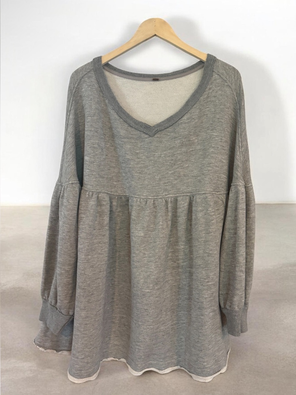 Free People Prudence Pullover Oversized Babydoll Mini Dress EUC - Picture 3 of 5